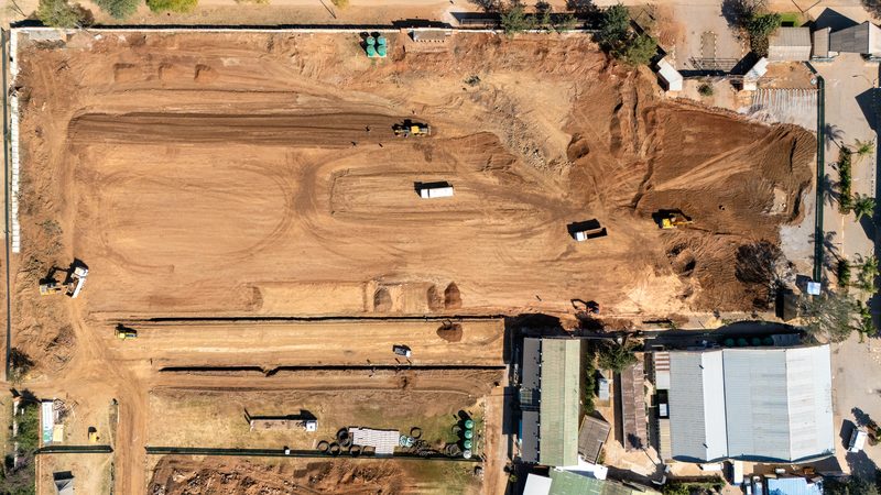 Platform earthworks, top-down