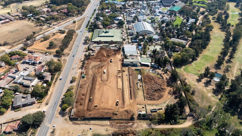 Fairgrounds platform in context, aerial