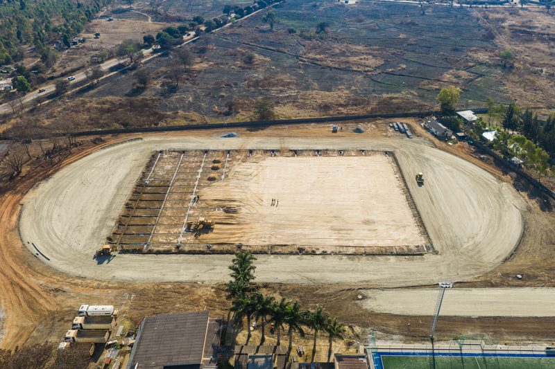 Athletics track formation, aerial