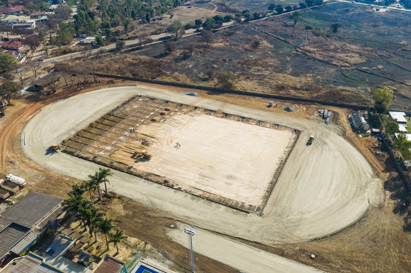 Track oval and infield, aerial